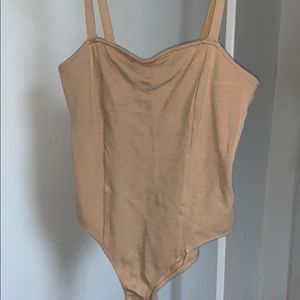Nude strappy body suit top